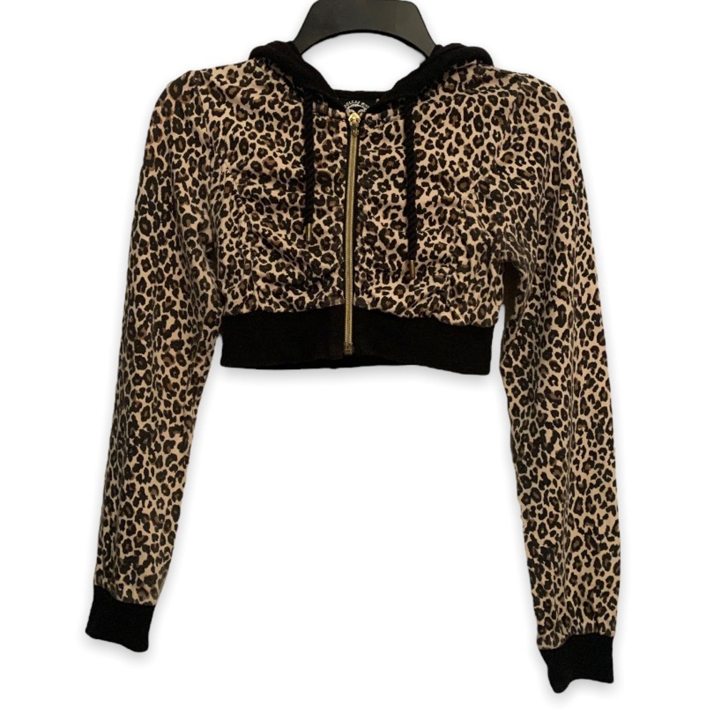 European Leopard-Print Crop Jacket